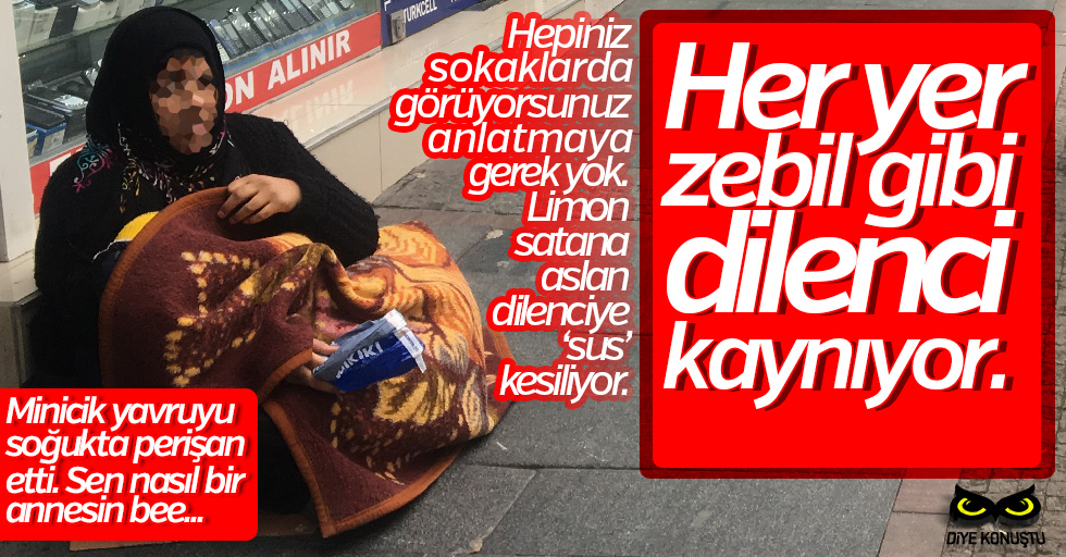 Buz gibi havada bebeğiyle dilendi, görenler hem ona hem zabıtaya tepki gösterdi