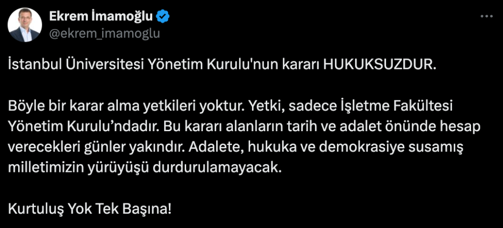 İmamoğlu'nun diploması iptal edildi? Peki şimdi ne olacak? Tüm gelişmeler...