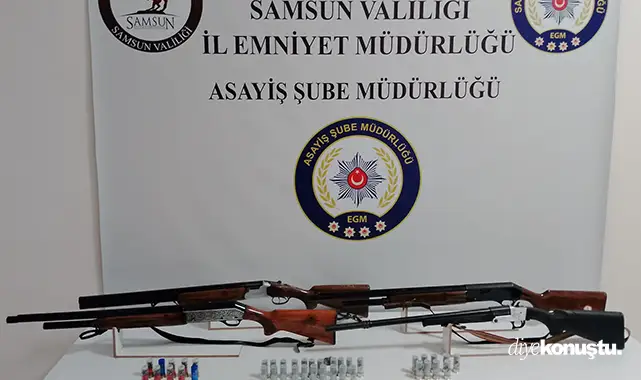 Samsun'da ruhsatsız silaha darbe! Emniyetten eş zamanlı operasyonlar
