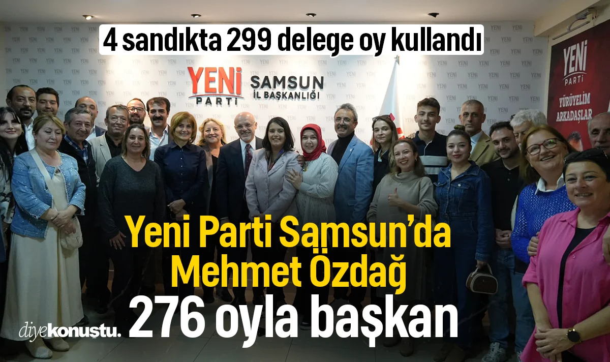4 sandıkta 276 oy aldı: Yeni Parti Samsun'da Mehmet Özdağ yeniden il başkanı seçildi