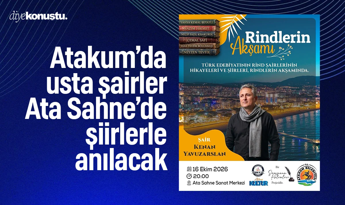 Atakum’da usta şairler Ata Sahne’de şiirlerle anılacak