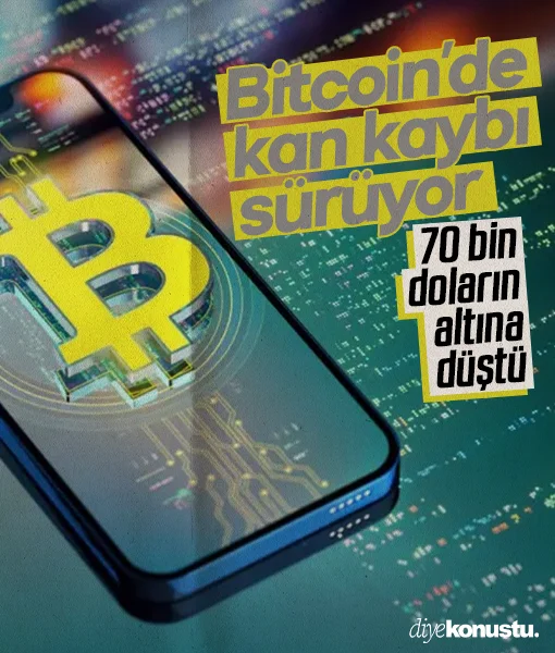 Bitcoin’de kan kaybı sürüyor: 70 bin doların altına geriledi
