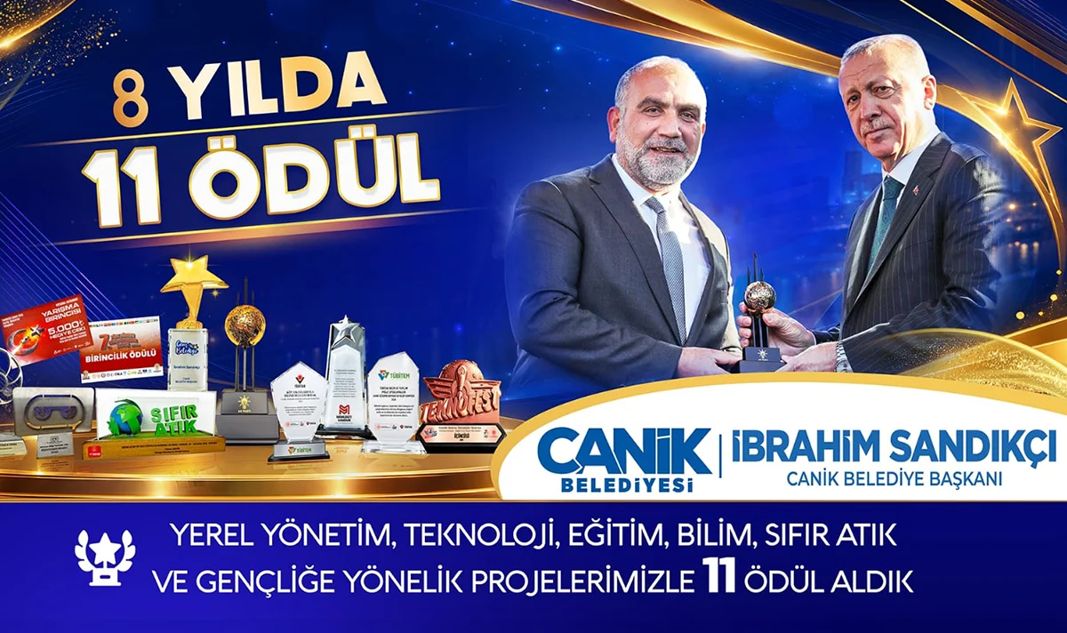 Canik Belediyesi projeleriyle 11 ödüle ulaştı