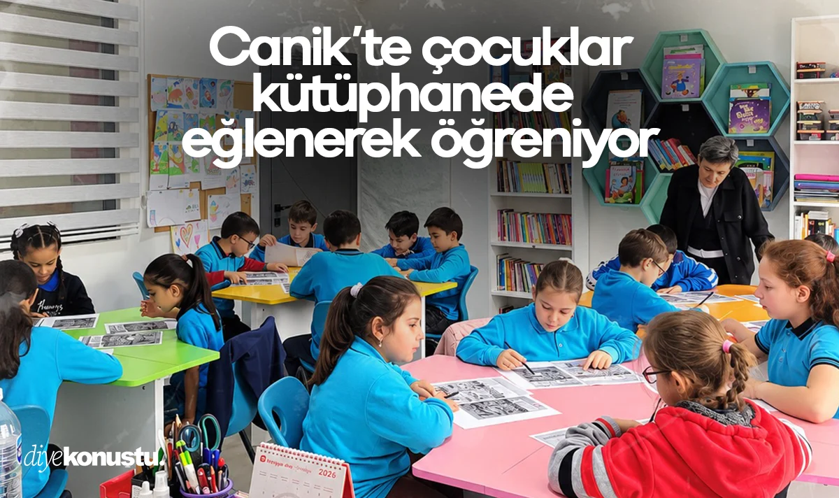 Canik’te çocuklar kütüphanede eğlenerek öğreniyor