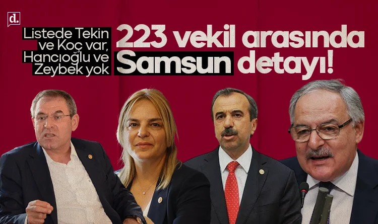 CHP'li 223 vekil arasında Samsun detayı! Listede Tekin ve Koç var, Hancıoğlu ve Zeybek yok