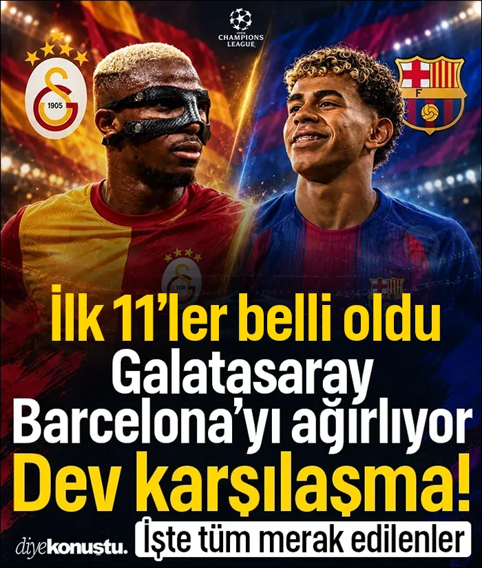 Galatasaray-Barcelona maçının ilk 11’leri belli oldu! Yıldız isim yedek