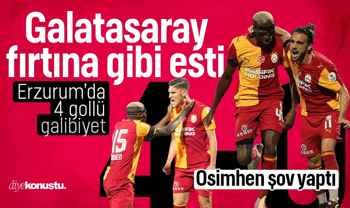Galatasaray fırtına gibi esti: 3 puanı 4 golle aldı