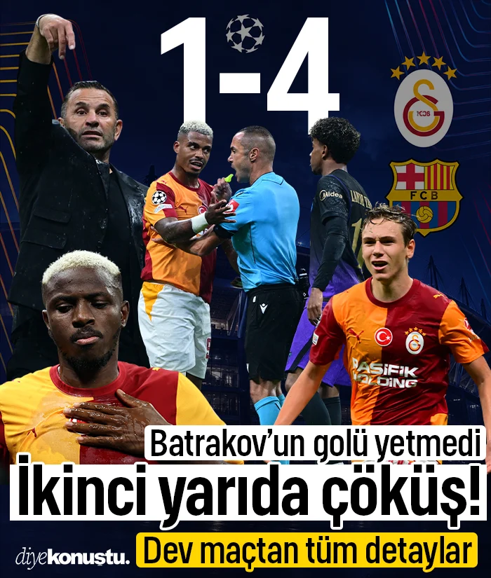 Galatasaray’da ikinci yarıda çöküş! Batrakov’un golü yetmedi: Barcelona 4-1 kazandı