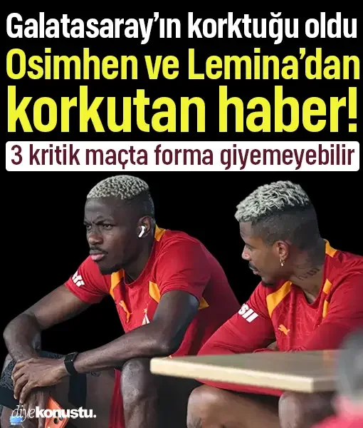 Galatasaray’ın korktuğu oldu! Osimhen ve Lemina’dan kötü haber: 3 kritik maçta forma giyemeyebilir