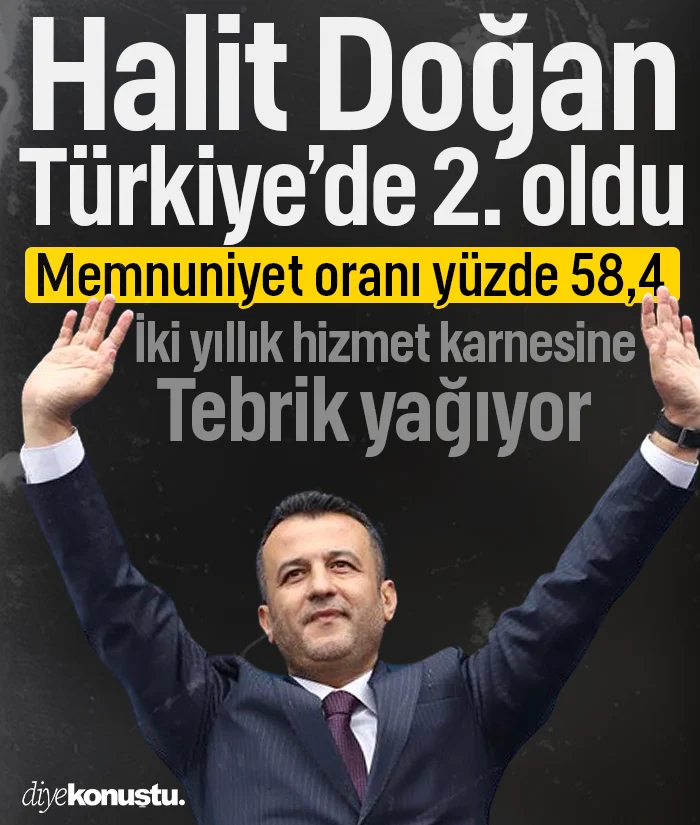 Halit Doğan memnuniyet anketinde Türkiye ikincisi oldu! Hizmet karnesine tebrik yağıyor