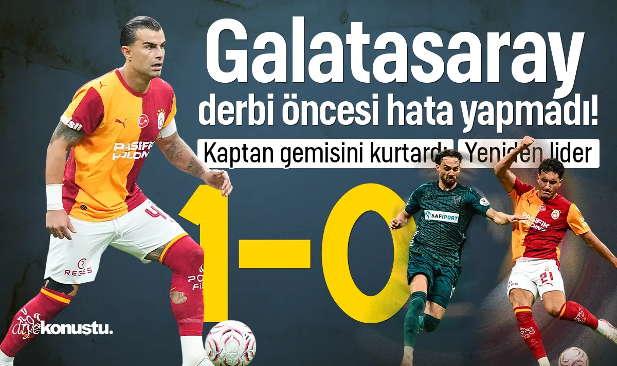 Kaptan gemisini kurtardı! Galatasaray yeniden lider: Kocaelispor'u tek golle geçti
