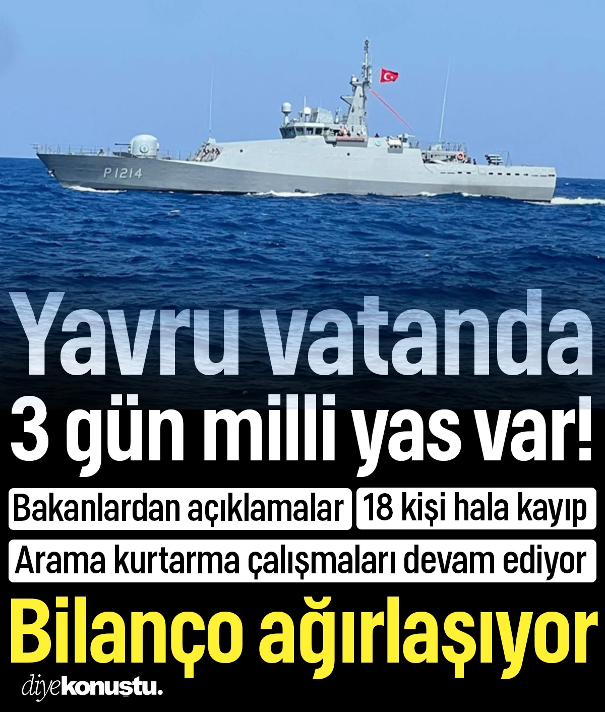 3 günlük ulusal yas ilan edildi! Gemi faciasında bilanço ağırlaşıyor, bakanlardan açıklamalar