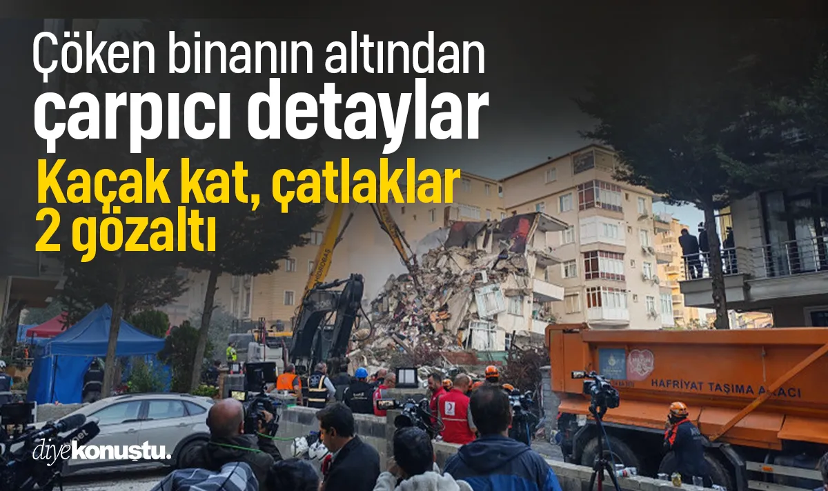 Maltepe’de çöken binanın altından çarpıcı detaylar: Kaçak kat, çatlaklar ve 2 gözaltı