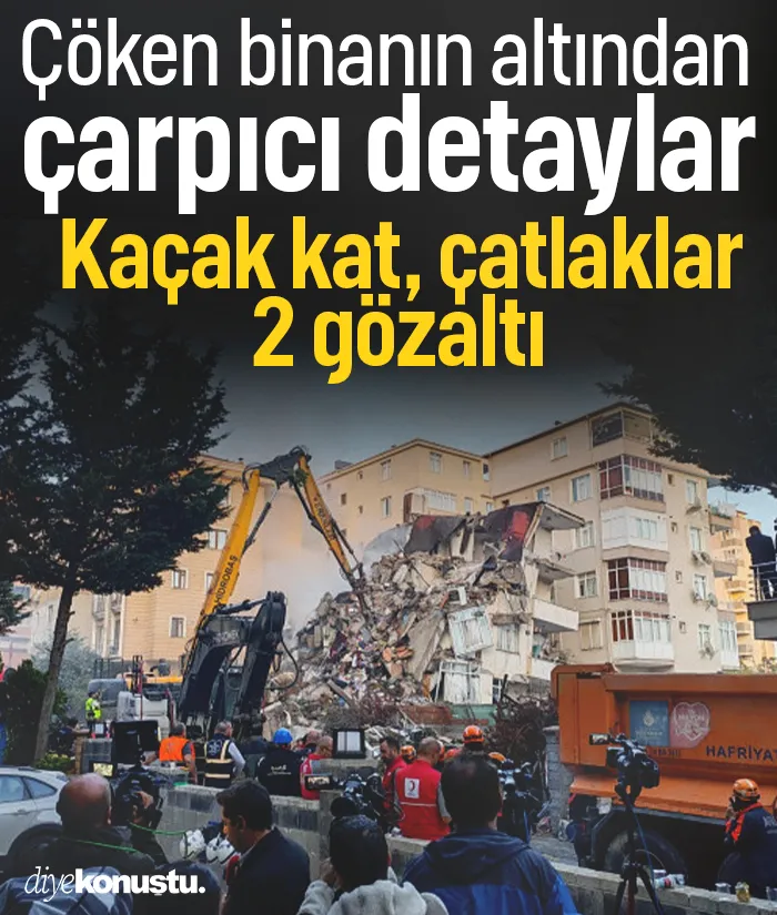 Maltepe’de çöken binanın altından çarpıcı detaylar: Kaçak kat, çatlaklar ve 2 gözaltı