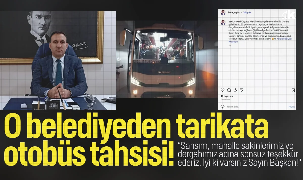 Menzil tarikatına belediye otobüsü tahsisi! Sosyal medyada paylaştılar....