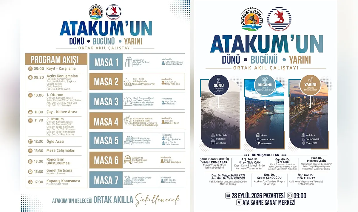 Ortak akıl çalıştayı başlıyor: Atakum’un geleceği konuşulacak