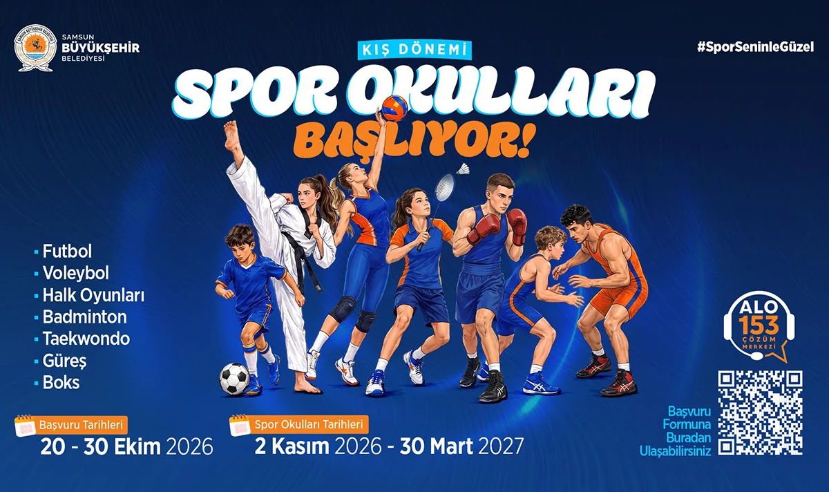 Samsun’da kış spor okulları için başvurular başladı: 7 farklı branşta eğitim verilecek