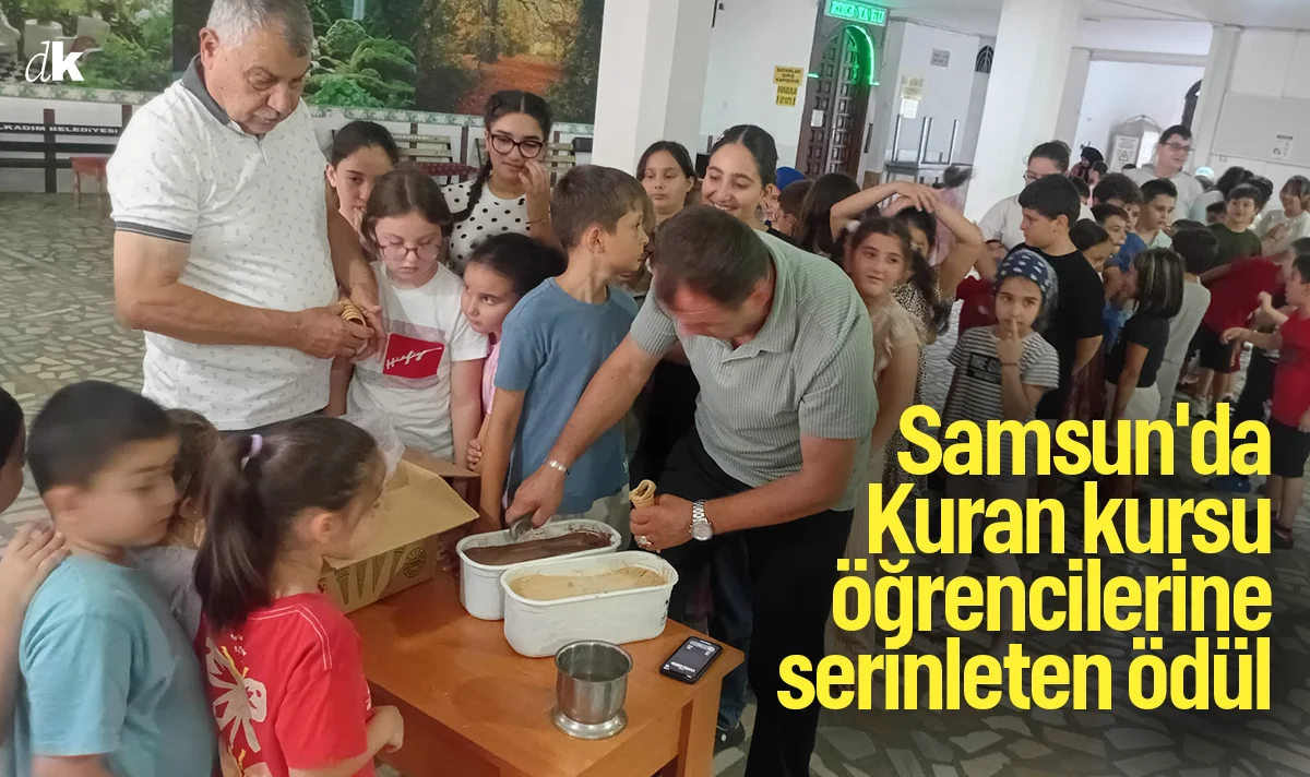 Samsun'da Kuran kursu öğrencilerine serinleten ödül