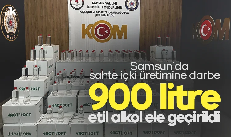 Samsun’da sahte içki üretimine büyük darbe: 900 litre etil alkol ele geçirildi