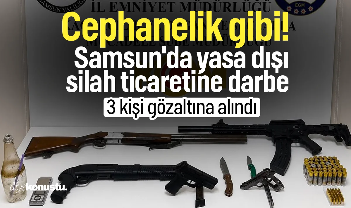 Samsun'da silah ticaretine darbe! Cephanelik gibi, KOM tepelerine bindi