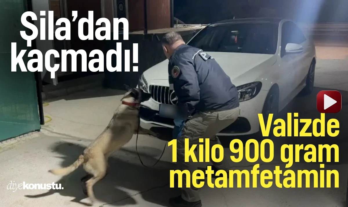 Samsun'da Şila’nın burnundan kaçmadı: Valizde 1 kilo 900 gram metamfetamin