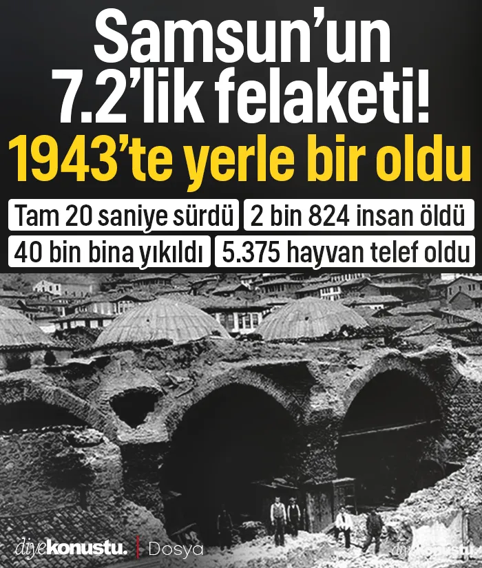 Samsun’un 7.2'lik büyük felaketi! Deprem tam 20 saniye sürdü, 40 bin bina yıkıldı, 8.199 can kaybı oldu