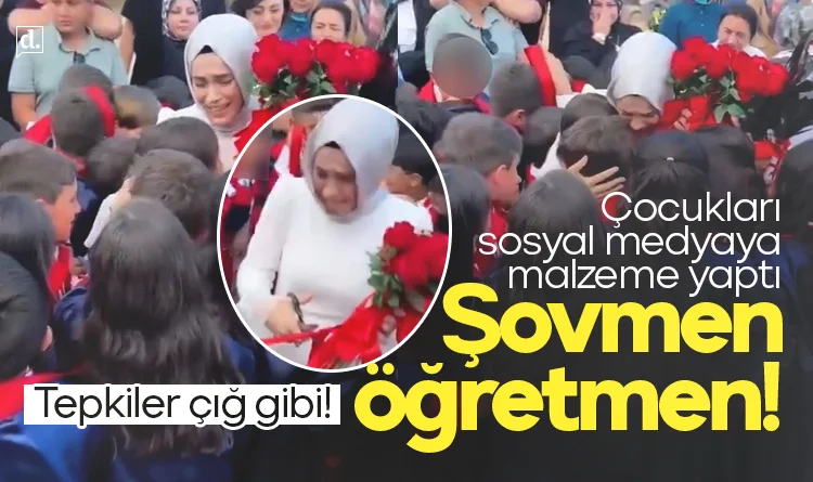 Şovmen öğretmen çocukları sosyal medya malzemesi yaptı! Tepkiler çığ gibi
