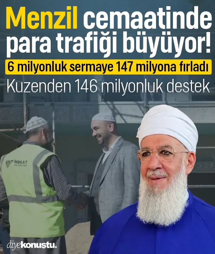 Menzil cemaatinde para trafiği büyüyor: 6 milyonluk sermaye 147 milyona fırladı