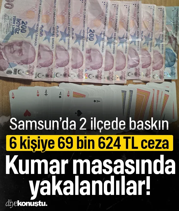 Samsun’da kumar masasında yakalandılar! 6 kişiye 69 bin 624 TL ceza