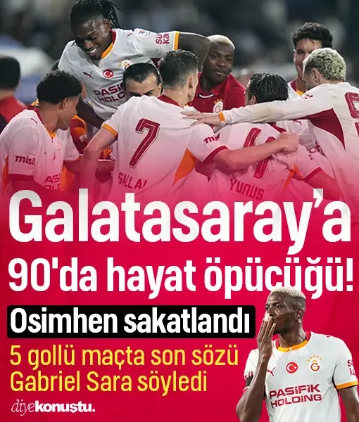 Galatasaray son nefeste kazandı! 5 gol, kırmızı kart, iptal edilen gol!