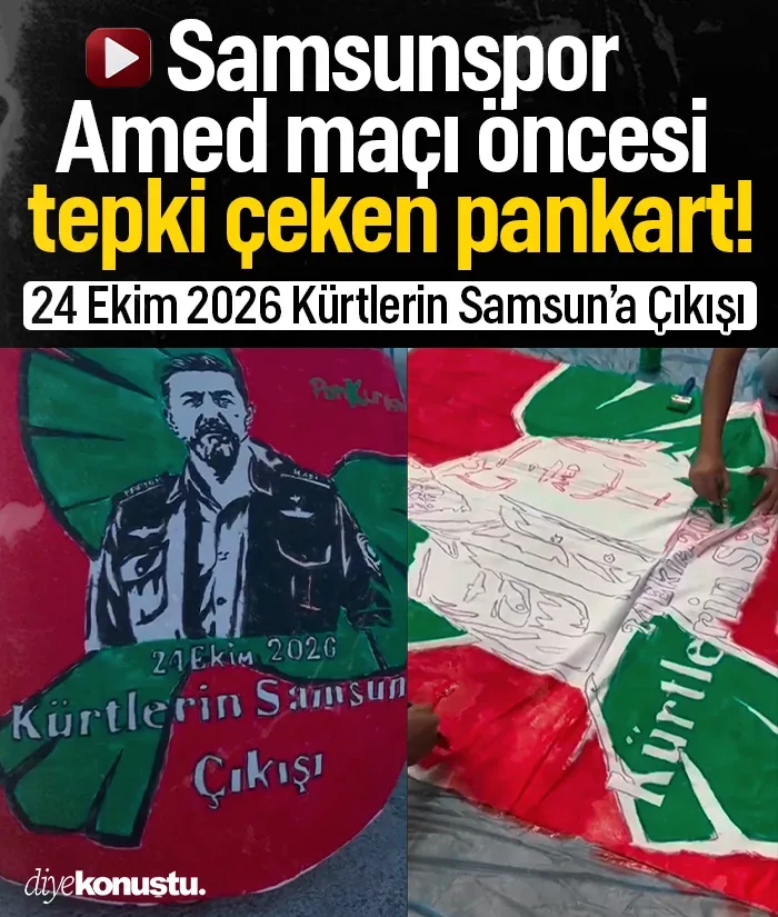 Samsunspor Amed maçı öncesi tepki çeken pankart! '24 Ekim 2026 Kürtlerin Samsun’a Çıkışı'