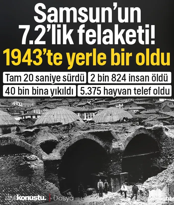 Samsun’un 7.2'lik büyük felaketi! Deprem tam 20 saniye sürdü, 40 bin bina yıkıldı, 8.199 can kaybı oldu