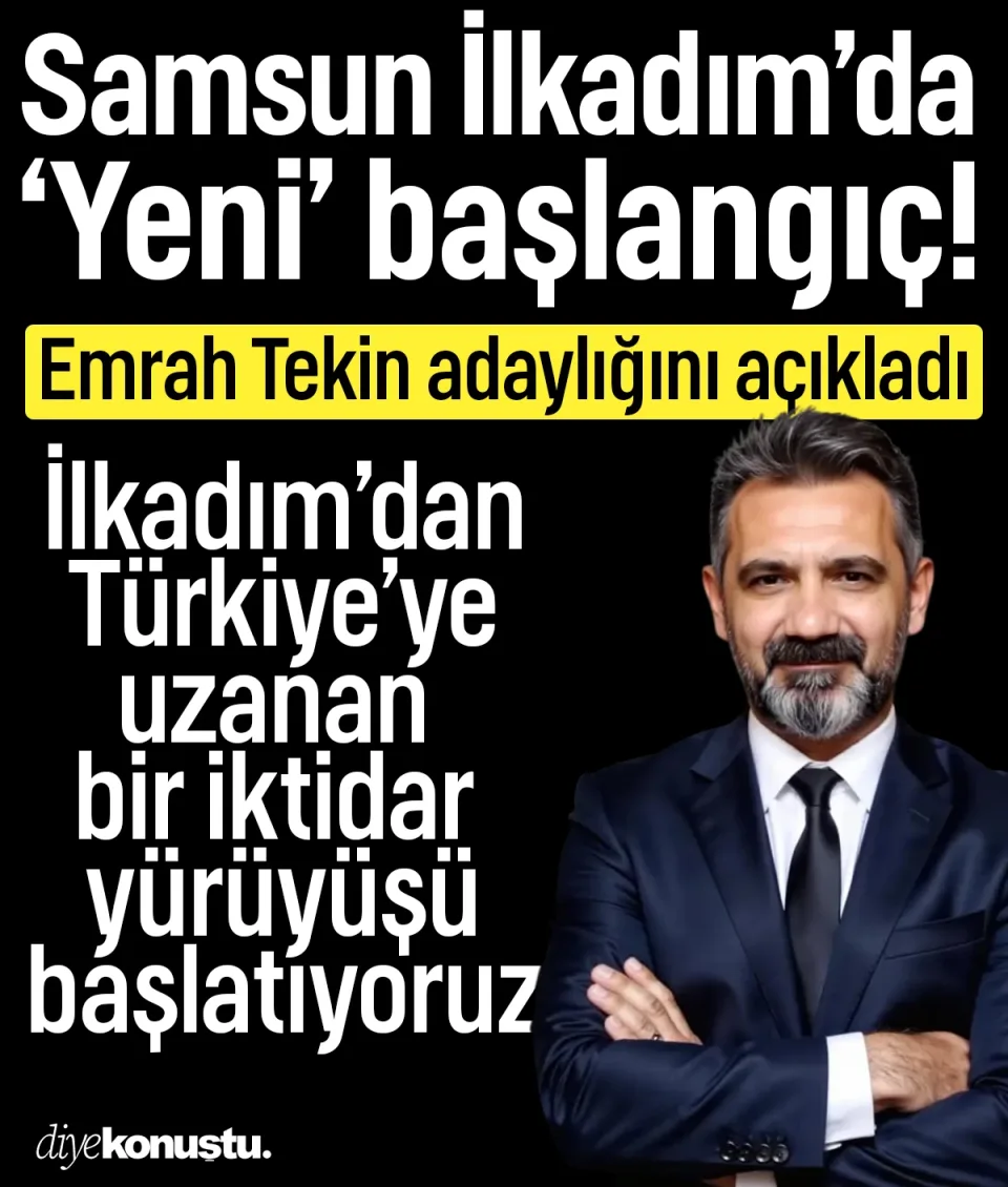 İlkadım'da 'Yeni' başlangıç! Emrah Tekin aday oldu: İktidar yürüyüşü başlatıyoruz