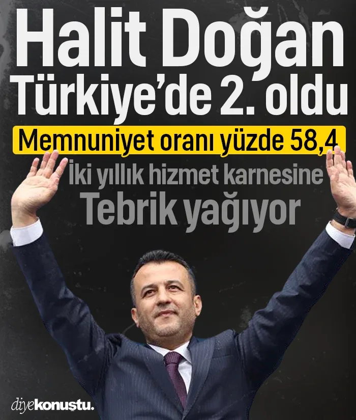 Halit Doğan memnuniyet anketinde Türkiye ikincisi oldu! Hizmet karnesine tebrik yağıyor