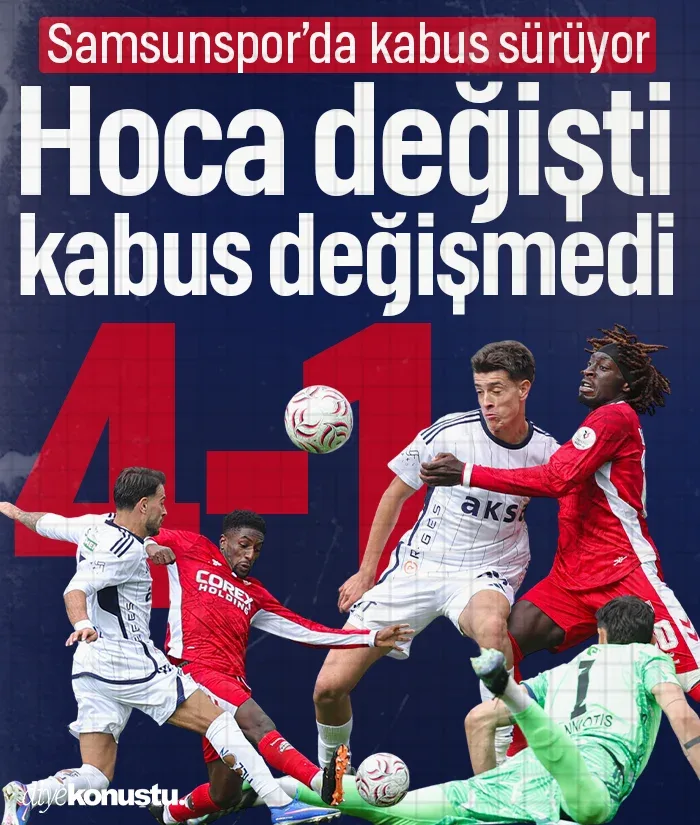 Hoca değişti, kabus bitmedi! Samsunspor’a Kasımpaşa’dan 4 gollü darbe