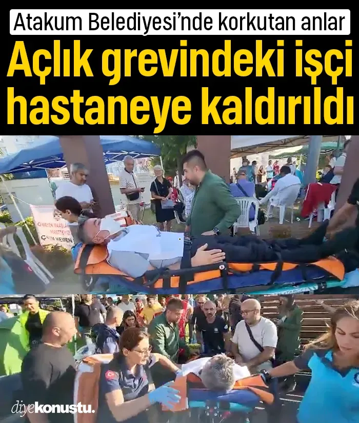 Atakum Belediyesi'ndeki açlık grevinde korkutan anlar: İşçi hastaneye kaldırıldı