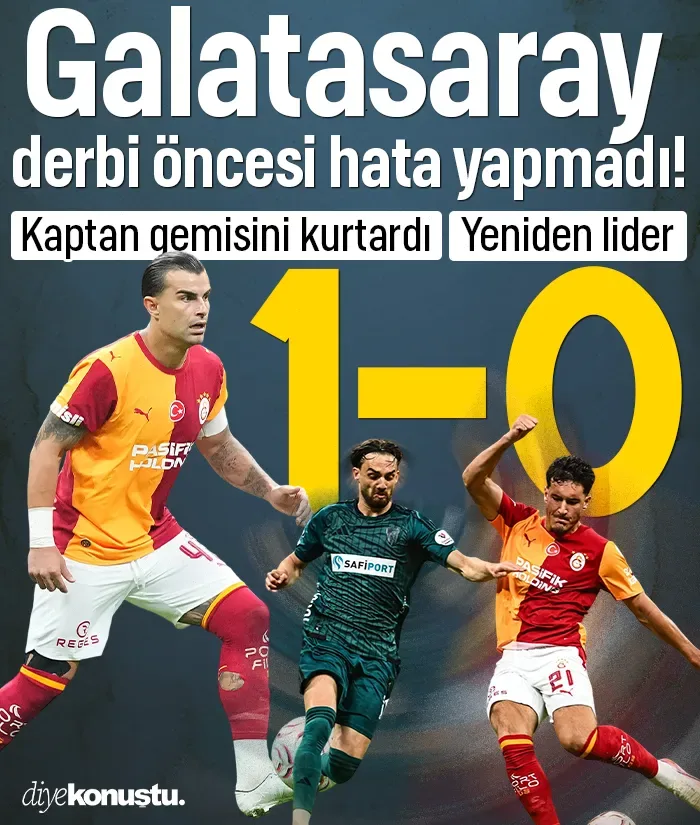 Kaptan gemisini kurtardı! Galatasaray yeniden lider: Kocaelispor'u tek golle geçti