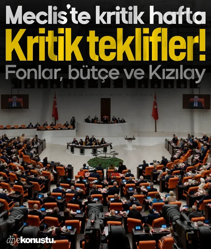 TBMM’de kritik hafta: Fonların tasfiyesi Genel Kurul’da! Bütçe ve Kızılay teklifleri...