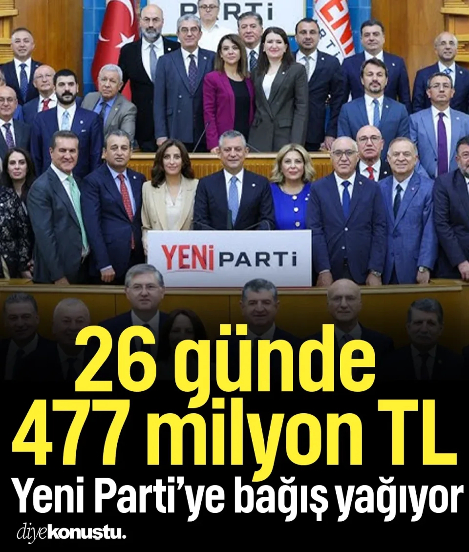 YENİ Parti’ye bağış yağıyor: 26 günde 477 milyon TL’yi aştı