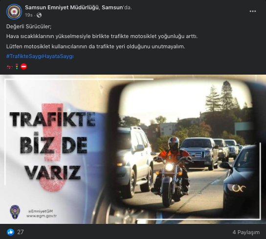 Emniyetten motosiklet uyarısı: Onların da trafikte yeri olduğunu unutmayalım