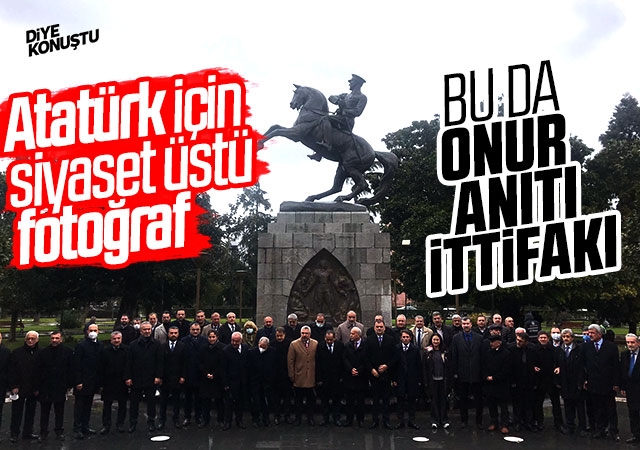 Samsun’da siyasilerden ‘Onur Anıtı İttifakı’ pozu
