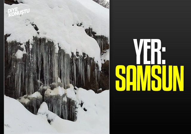 Samsun’da buz sarkıtları 2 metreyi buldu