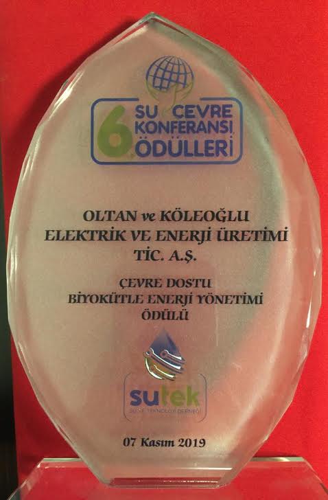 OKE’ye Çevre Dostu Biyokütle Enerji Yönetimi Ödülü