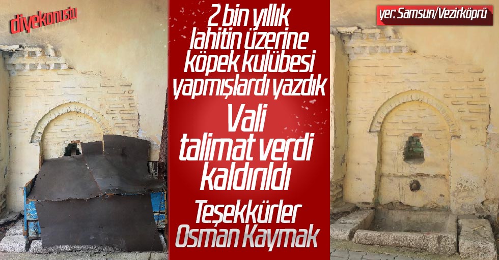 Vali talimat verdi ‘Tarihi ayıp’ ortadan kalktı