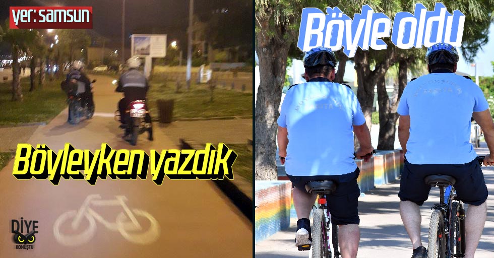 Samsun’da bisikletli zabıtalar işbaşında!