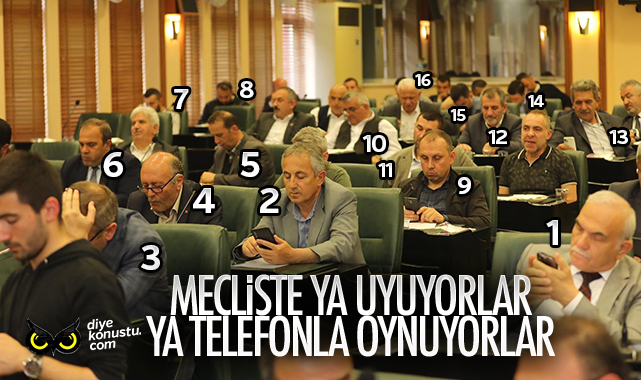 Samsun’da belediye meclis üyelerinin telefon ve uyku aşkı!