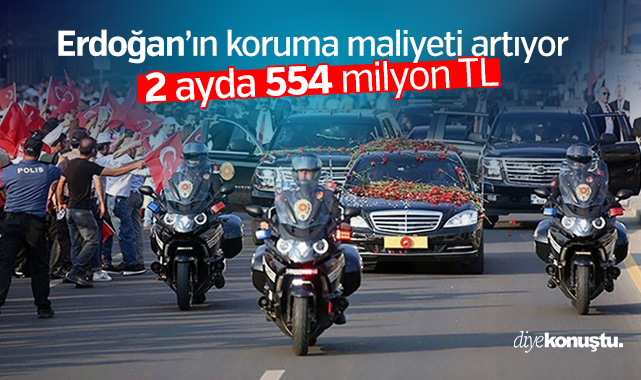 Erdoğan’ın koruma maliyeti artıyor! 2 ayda 554 milyon TL