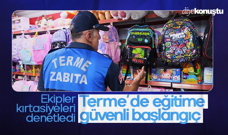 Samsun Terme’de eğitime güvenli başlangıç: Kırtasiye ürünlerine sıkı takip