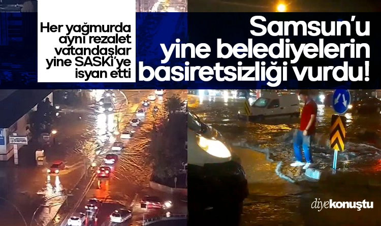 Samsun’u sel değil, yine belediyelerin basiretsizliği vurdu: Her yağmurda aynı manzara