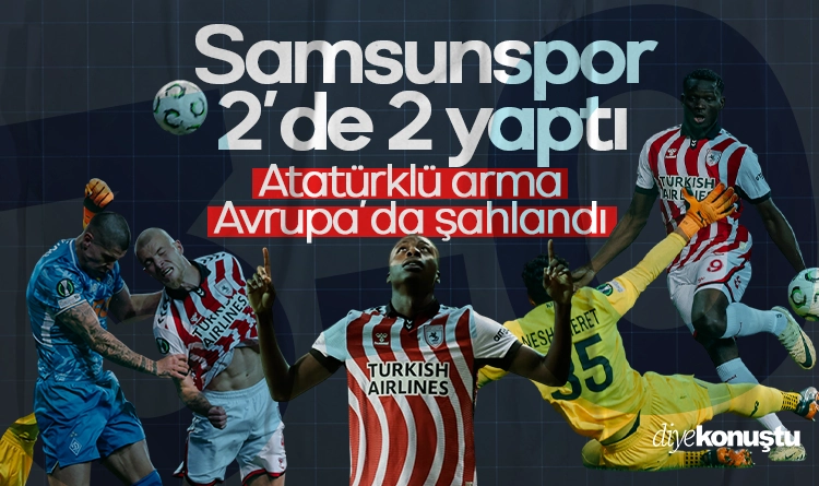 Samsunspor Avrupa’da 2’de 2 yaptı: Atatürklü arma yine şahlandı